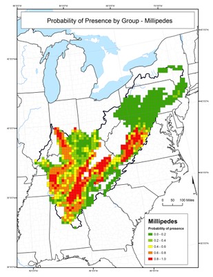 Probability of Presence for Millipedes