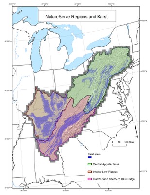 NatureServe Regions and Karst