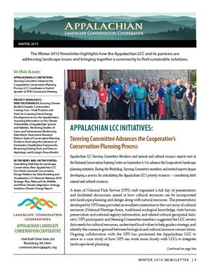 Winter 2015 Newsletter cover