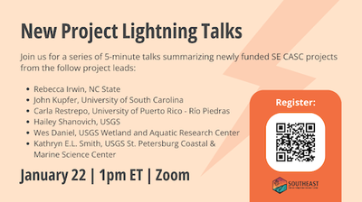 SE CASC Science Seminar, January 22: New Project Lightning Talks